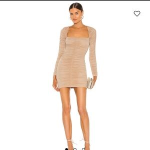 Michael Costello x REVOLVE Franky Mini Dress in Taupe